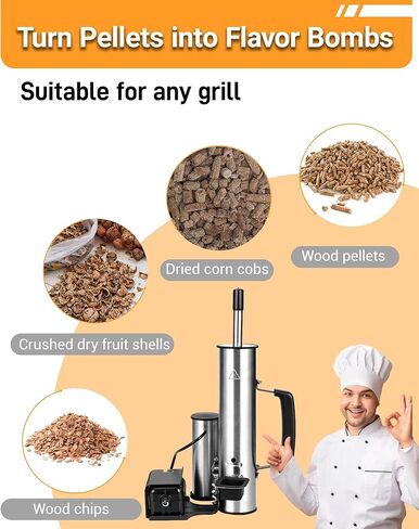 Cold Smoke Generator for Any Grill - 304 Stainless Steel Smoker Tube, Double Tube to Cut Tar for Non-Greasy Taste, Anti-Scald Handle, Camping/Backyard BBQ, Savor Rich Clean Flavor Easily in Kuwait