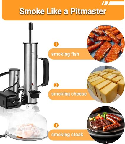 Cold Smoke Generator for Any Grill - 304 Stainless Steel Smoker Tube, Double Tube to Cut Tar for Non-Greasy Taste, Anti-Scald Handle, Camping/Backyard BBQ, Savor Rich Clean Flavor Easily in Kuwait