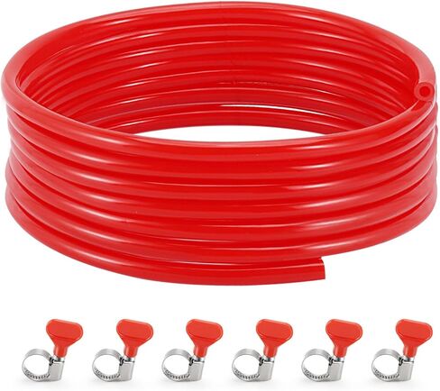 FERRODAY 20 Feet CO2 Gas Line, 5/16" ID 9/16" OD PVC Tubing Keg CO2 Hose, CO2 Kegerator Tube Replacement Kit with 6 Pcs Hose Clamps, Food Grade Hose for Corny Keg, Kegerator Tower,D Coupler Dispense in Kuwait