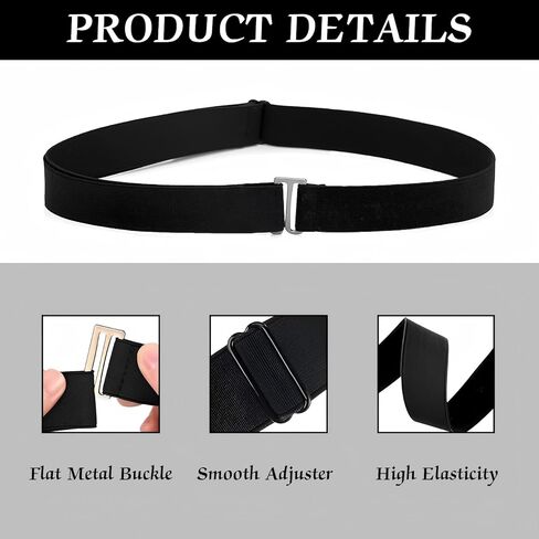 4 PCS No Show Women's Stretch Belt Invisible Women Stretch Belt Buckle Elastic Adjustable Man Belt Jeans Pants in Kuwait