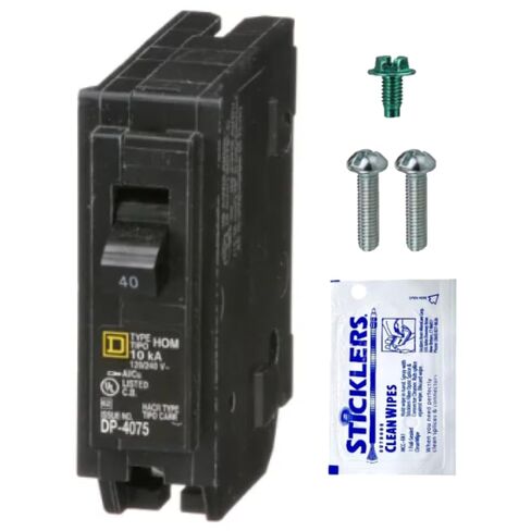 Genuine Square D Homeline 30 Amp Circuit Breaker Kit (1 Pack), HOM130 Single Pole (1-Pole), 30A 120V, 10kAIC, UL Listed, Plug-in Standard for Load Center Panel Box, New Replacement in Kuwait