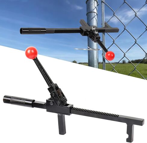 Chain Link Fence Stretcher Tool, Ratcheting Wire Fence Tightener & Puller for Woven Wire Fence, 3″–12″ Tension Range, 5° Tilted Base & Hooked Groove, One-Hand Operation for Farm & Yard in Saudi Arabia