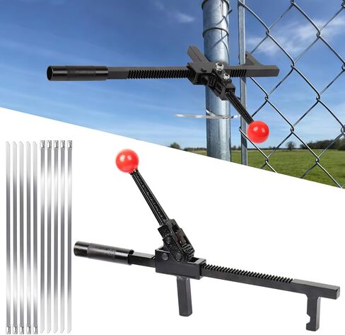 Chain Link Fence Stretcher Tool, Ratcheting Wire Fence Tightener & Puller for Woven Wire Fence, 3″–12″ Tension Range, 5° Tilted Base & Hooked Groove, One-Hand Operation for Farm & Yard in Saudi Arabia