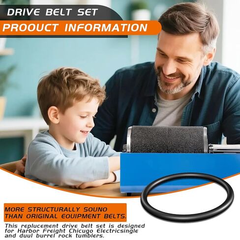 5pcs Replacement Drive Belt for Harbor Freight Chicago Electric Rock Tumblers – Fits ABN, Viyuki, Central Machinery – Durable Nitrile Rubber for Dual & Single Barrel Models in Kuwait