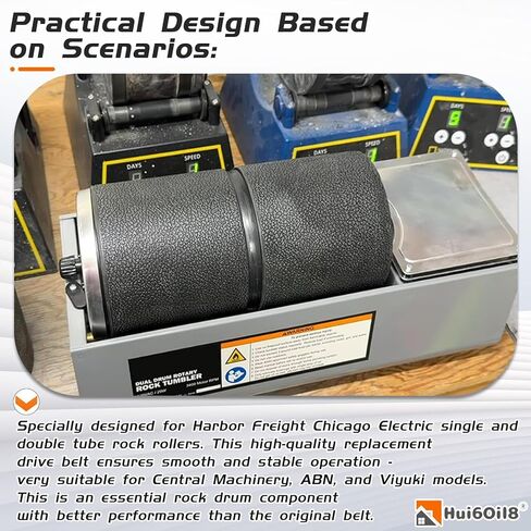 5pcs Replacement Drive Belt for Harbor Freight Chicago Electric Rock Tumblers – Fits ABN, Viyuki, Central Machinery – Durable Nitrile Rubber for Dual & Single Barrel Models in Kuwait