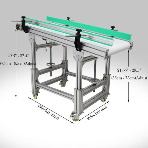 PU Inclined Wall Conveyor Belt 48inch Length 20inch Width Aluminum Conveyor Machine Industrial Transport Conveyor 110V in Saudi Arabia