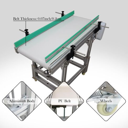 PU Inclined Wall Conveyor Belt 48inch Length 20inch Width Aluminum Conveyor Machine Industrial Transport Conveyor 110V in Saudi Arabia
