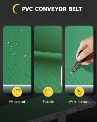 Belt Conveyor 39 inch Conveyor with Sensor, Multi Operation Program, Desktop Version Step-Less Speed Adjustment PVC Belt Conveyor for Packaging Factory, Production Line, Home in Kuwait