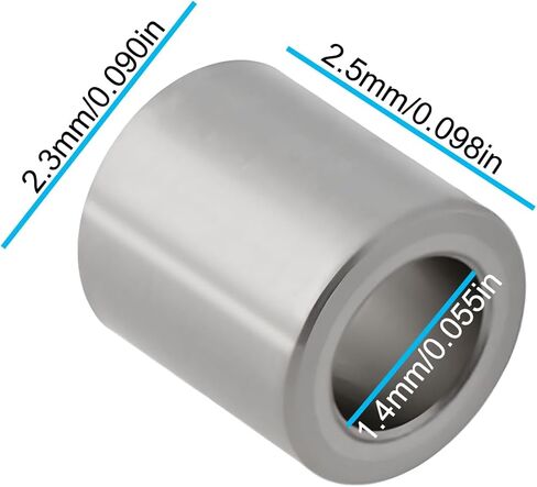 8X Stainless Steel Kingpin Bushing 2.5x1.4x2.3mm HRASXTF04P Compatible with Hot Racing Axial SCX24 SXTF21H in Saudi Arabia