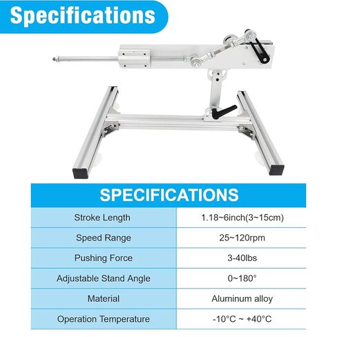Reciprocating Cycle Linear Actuator Telescopic Motor 24V 120rpm High Torque 40lbs Stroke 1.18in-6in Adjustable,with Upgraded Stand,Suction Cup,Speed Controller (24V150mm120rpm) in Kuwait