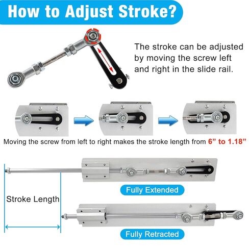 Reciprocating Cycle Linear Actuator Telescopic Motor 24V 120rpm High Torque 40lbs Stroke 1.18in-6in Adjustable,with Upgraded Stand,Suction Cup,Speed Controller (24V150mm120rpm) in Kuwait