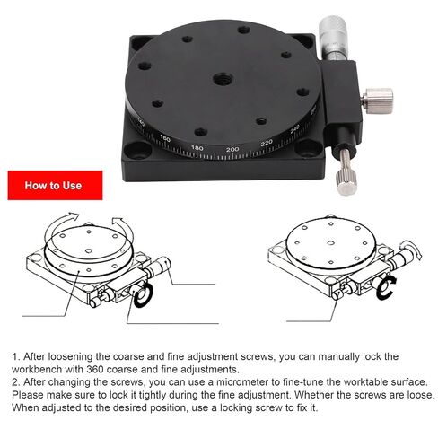 RS60 L Manual Rotary Stage, R Axis Rotation Platform with 2.36 inches Table Diameter, Aluminum Alloy Precision Sliding Table for Optical Adjustment in Kuwait