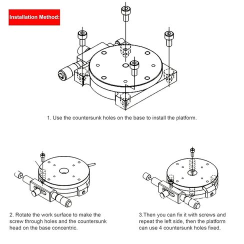 RS60 L Manual Rotary Stage, R Axis Rotation Platform with 2.36 inches Table Diameter, Aluminum Alloy Precision Sliding Table for Optical Adjustment in Kuwait