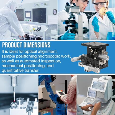 المرحلة الخطية اليدوية XYZ ذات 3 محاور، طاولة منزلقة لمنصة ضبط محمل التشذيب، طاولة رفع الإزاحة 60 × 60 مم لمراكز البحث والتطوير في المختبرات والتصنيع الدقيق in Kuwait