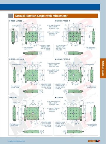 Manual Rotation Stage, MPositioning R80B-L Rotary Positioning Table 80 mm in Dia. of Platform Size, Ball Bearing Construction in Kuwait