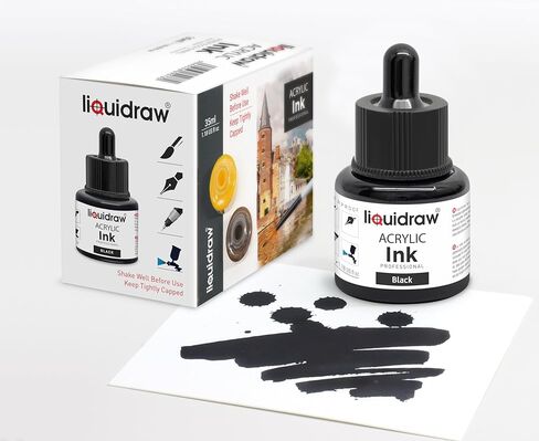Acrylic Inks for Artists Set of 10 Ink Set 35ml Professional for Painting, Drawing, Paints, Art, Brushes in Kuwait