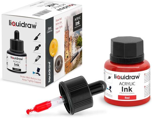 Acrylic Inks for Artists Set of 10 Ink Set 35ml Professional for Painting, Drawing, Paints, Art, Brushes in Kuwait