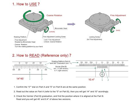 Manual Rotation Stage, MPositioning R80B-L Rotary Positioning Table 80 mm in Dia. of Platform Size, Ball Bearing Construction in Kuwait