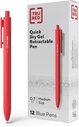 Staples Tru Red Red Retractable Asclable Dry Dry Gel ، Point Point ، 0.7mm ، Black ، Dozen (TR54498) in Kuwait
