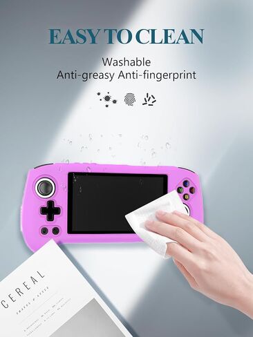 Silicone Case for Anbernic RG556 Retro Video Handheld Game Console 5.48-inch,Full Body Soft Silicone Handheld Game Console Drop-Proof Protector Case with Shockproof,Non-Slip,Anti-Collision,Black in Saudi Arabia