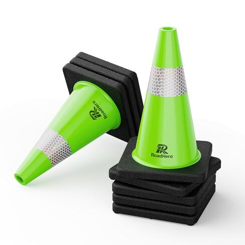 RoadHero 8 Pack 28 Inch 5.5 Lb Traffic Cones with Heavy Black Base, Orange Safety Cone with Reflective Collar for Parking Lot, Construction Work, Road Safety in Saudi Arabia
