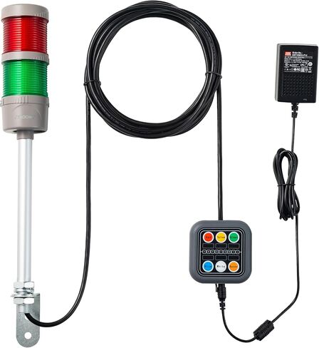 5 مصابيح برج أندون LED فائقة السطوع مع صفارة، أحمر/أصفر/أخضر/أزرق/أبيض، تشغيل/إيقاف/فلاش، صندوق التحكم، محول طاقة صناعي متوسط ​​6 أقدام و16 قدم سلك تمديد، التوصيل والتشغيل in Kuwait
