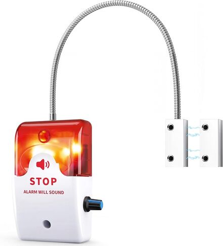 Konohan Exit Stopper Door Alarm with 110db Siren, Emergency Door Alarms When Opened, Easy Installation, Battery Powered, Magnetic Sensor for Unauthorized Entry Prevention Commercial Warehouse Retail in Saudi Arabia