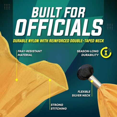 TEYS Professional Weighted Referee Flags - Yellow Lacrosse Flags & Football Penalty Flags with Black Tip | Heavy-Duty Professional - Long Lasting Officiating Gear in Saudi Arabia