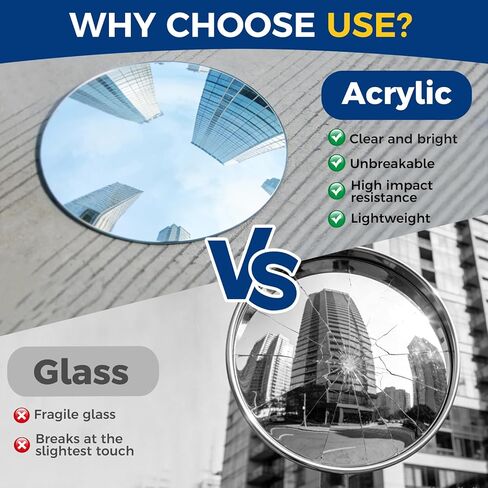 11.7"acrylic convex mirror 360-degree adjustable wide-angle indoor security mirror suitable for monitoring blind spots in parking lots Garage warehouses offices and traffic safety management in Saudi Arabia