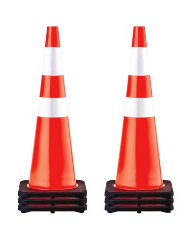 VEVOR Safety Cones, 6 Pack 36" Traffic Cones, PVC Orange Construction Cones with Reflective Collars and Black Weighted Base, for Traffic Control, Driveway Road Parking and School Improvement in Kuwait