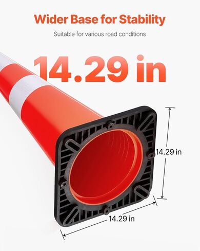 VEVOR Safety Cones, 6 Pack 36" Traffic Cones, PVC Orange Construction Cones with Reflective Collars and Black Weighted Base, for Traffic Control, Driveway Road Parking and School Improvement in Kuwait