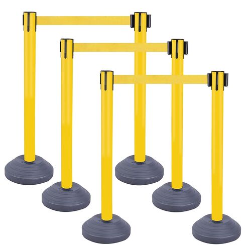 OangeStar 6 Packs Crowd Control Stanchion, Crowd Control Barrier Set w/10ft Black Retractable Belt Rubber Base in Saudi Arabia