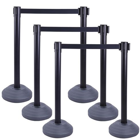 OangeStar 6 Packs Crowd Control Stanchion, Crowd Control Barrier Set w/10ft Black Retractable Belt Rubber Base in Saudi Arabia
