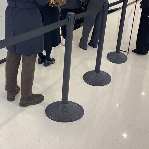 OangeStar 6 Packs Crowd Control Stanchion, Crowd Control Barrier Set w/10ft Black Retractable Belt Rubber Base in Saudi Arabia