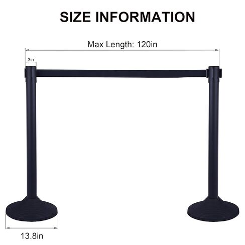 OangeStar 6 Packs Crowd Control Stanchion, Crowd Control Barrier Set w/10ft Black Retractable Belt Rubber Base in Saudi Arabia