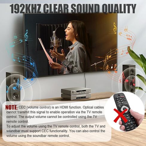 محول HDMI ARC/eARC إلى الصوت البصري 192 كيلو هرتز، كابل HDMI ARC لمكبرات الصوت إلى التلفزيون، توصيل وتشغيل محول الصوت البصري إلى ARC، دعم مستخرج مقسم الصوت البصري لـ PCM/Dolby 5.1/DTS 5.1 [بدون CEC] in Kuwait