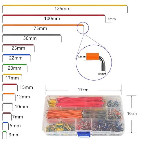 840 Pcs Breadboard Jumper Wires Kit, 14 Lengths Solderless Flexible Connecting Cables, Pre-Stripped & Pre-Formed Right Angles, for Arduino, DIY Electronic Projects, PCB Circuit Boards in Kuwait