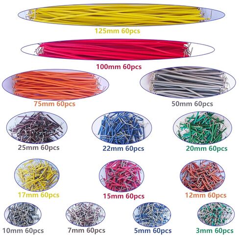 840 Pcs Breadboard Jumper Wires Kit, 14 Lengths Solderless Flexible Connecting Cables, Pre-Stripped & Pre-Formed Right Angles, for Arduino, DIY Electronic Projects, PCB Circuit Boards in Kuwait