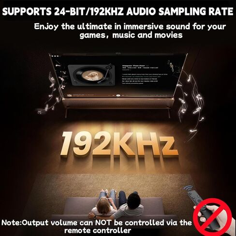 192 كيلو هرتز HDMI ARC إلى محول الصوت البصري 6FT، ARC إلى كابل مستخرج الصوت البصري، التوصيل والتشغيل، AR C إلى O محول الصوت البصري للتلفزيون عالي الوضوح إلى مكبر الصوت، مكبر الصوت - [بدون CEC] in Kuwait