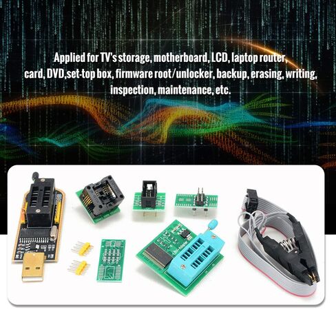 SOP8 Test Clip, 16 Pin BIOS Clip USB Programmer Clip EEPROM BIOS Flasher SPI Flash Programmer 1.8V Adapter and 15SOP8 Socket for 24/25 Series in Saudi Arabia
