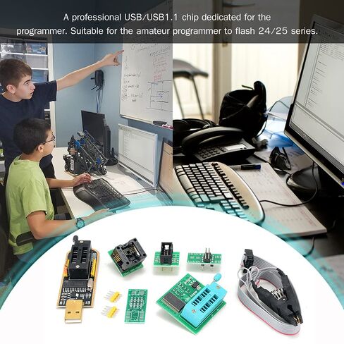 SOP8 Test Clip, 16 Pin BIOS Clip USB Programmer Clip EEPROM BIOS Flasher SPI Flash Programmer 1.8V Adapter and 15SOP8 Socket for 24/25 Series in Saudi Arabia
