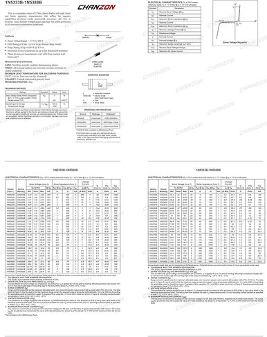 (Pack of 20 Pieces) Chanzon 1N5339B 1N5339 Power Zener Diode 5W 5.6V T-18 (CASE17-02) Axial Diodes 5 Watt 5.6 Volt 5V6 in Saudi Arabia