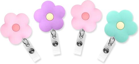 5 Pcs Set Poke Monster Cartoon Anime Badge ID Clip Reel Retractable Holder Office Work Nurse Name Badge Tag Clip On Card Holders Cute - 30 inch Cord Extension in Kuwait