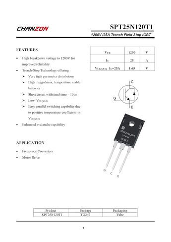 Chanzon FGA25N120 TO-3P IGBT High-Speed Power Switching Transistor, for High-Speed Power Switching with Insulated Gate (Pack of 5pcs) in Saudi Arabia