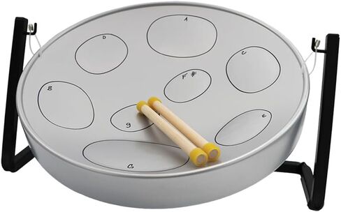 Panyard JJ Jumbie Jam Steel Ready to Play Kit-Silver G-Major with Table Top Stand-Made in USA (W1084) in Kuwait