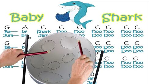 Panyard JJ Jumbie Jam Steel Ready to Play Kit-Silver G-Major with Table Top Stand-Made in USA (W1084) in Kuwait