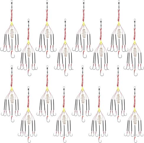 Double Hook Rig Surf Fishing: 12PCS Pompano Float Rigs with 2 Circle Hook Saltwater Gear Tackle for Surf Fishing in Kuwait