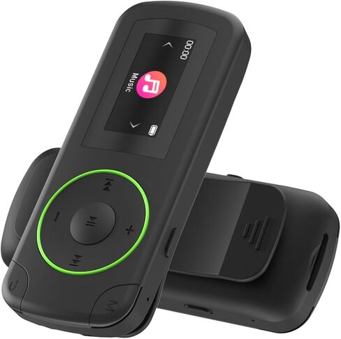 64GB Sport Clip on MP3 Player with Bluetooth- Superlight Music Player with Clip and Earphones, MicroSD Support, A-B Repeat, Shuffle Playback for Running, Cycling, Hiking, Climbing and Yoga in Kuwait