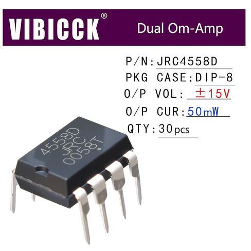 30 قطعة JRC4558 8 مضخم تشغيلي مزدوج متجانس 4558D قابس مباشر DIP IC رقاقة منخفضة الضوضاء عالية السرعة مكون إلكتروني (عبوة من 30 قطعة) in Kuwait