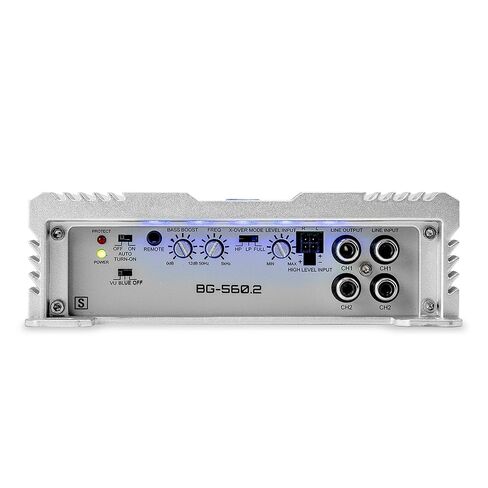 Hifonics Brutus BG 560 Watt 2 Channel Amplifier with Built-in UV Meter, Dual Toroidal Transformer PWM Power Supply and Shielded Inductors, Silver in Saudi Arabia